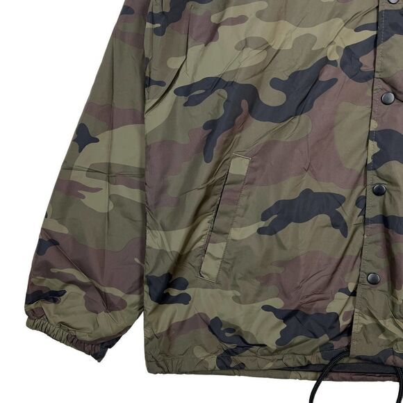 New Smith Men US M Coaches Jacket Snap Front Olive Camo Windbreaker Beimar - Picture 6 of 12